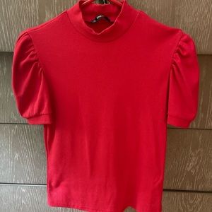 Cute Red shirt with ballon short sleeves